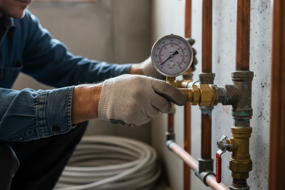 Pressure testing a repaired line during Water Line Repair in Wapato